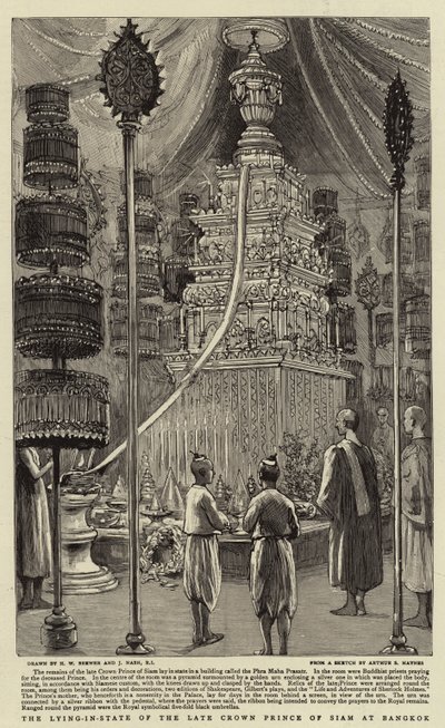 La Mise en Bière du Feu Prince Héritier de Siam à Bangkok - Henry William Brewer